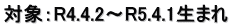 対象：R4.4.2～R5.4.1生まれ